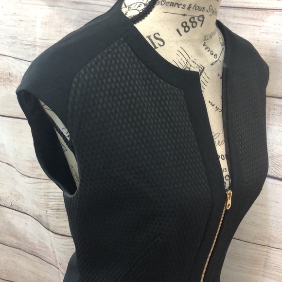 Ted Baker London Reikod Dress Front Zipper Textured Size 2 Black - Picture 6 of 12